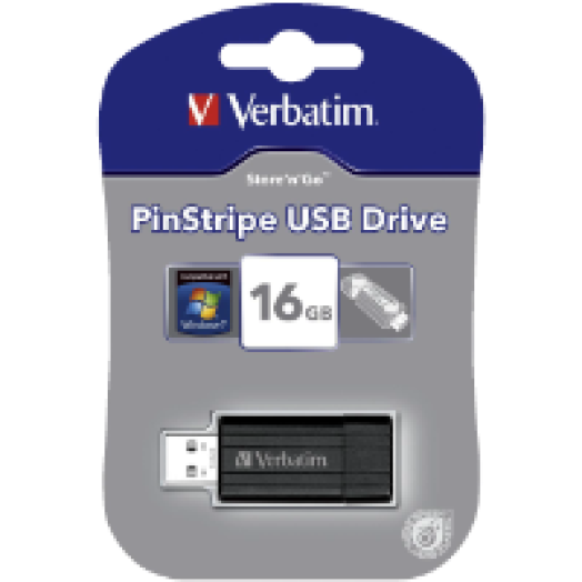 Pinstripe 16GB USB 2.0 pendrive fekete