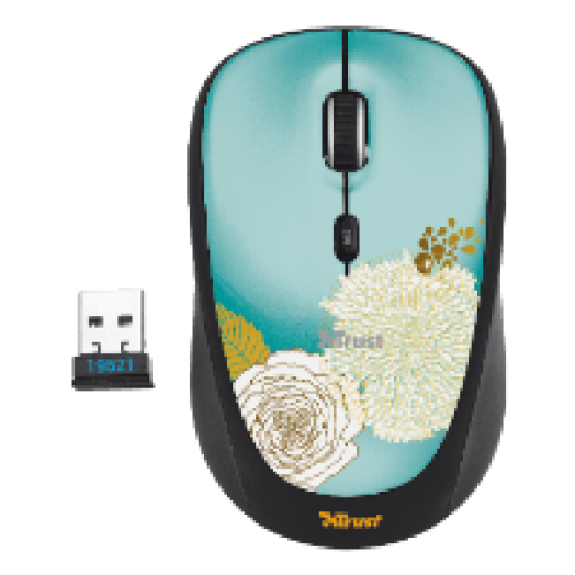 19521 Yvi Wireless Mouse virág minta