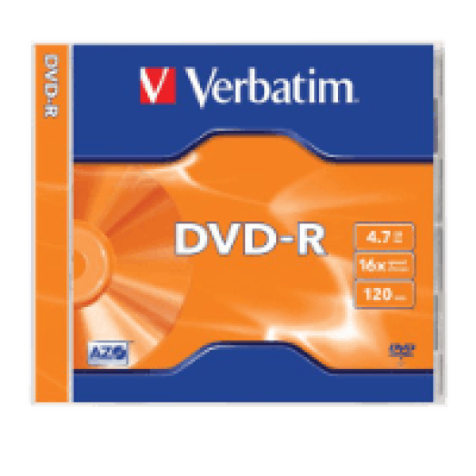 DVD-R lemez 4,7 GB 16x, normál tok AZO