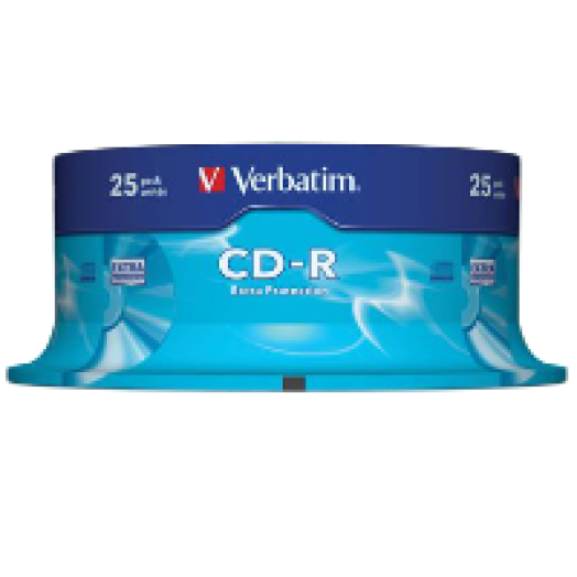 CD-R lemez 700 MB 52x, 25db hengeren, DataLife