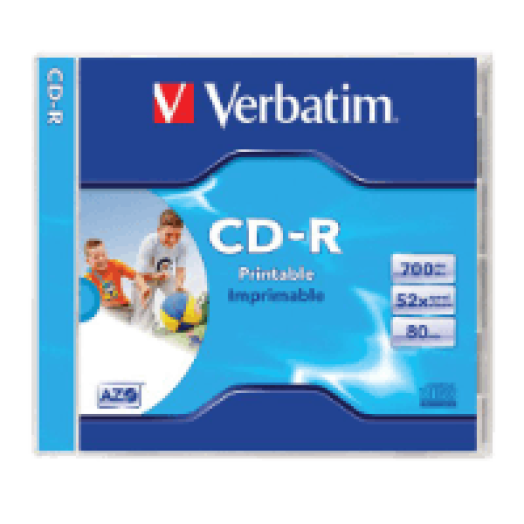 CD-R lemez 700 MB 52x, normál tok, matt nyomtatható felület