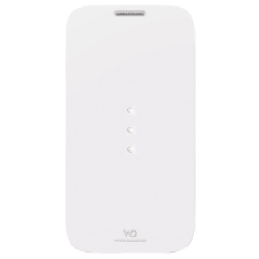 Crystal Booklet Samsung Galaxy S4 mini fehér bőr Flip Cover tok