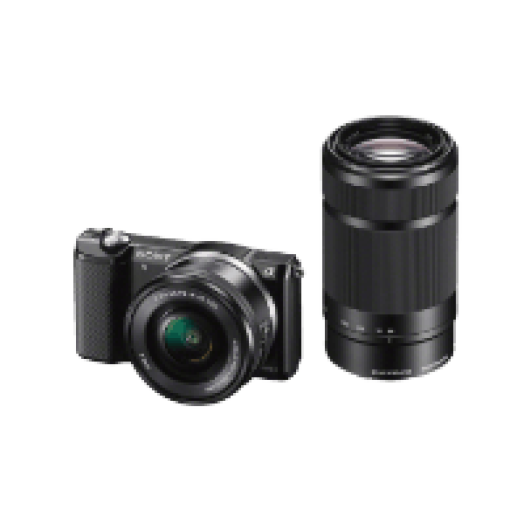 Alpha ILCE-5000 + 16-50 mm + 55-210 mm fekete Kit