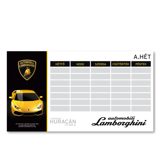 Lamborghini órarend 1 lapos