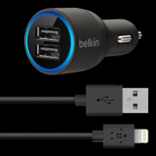 szivargyújtó-USB átalakító + lightning kábel
