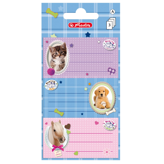 Herlitz Pretty Pets iskolai etikett 9db/cs