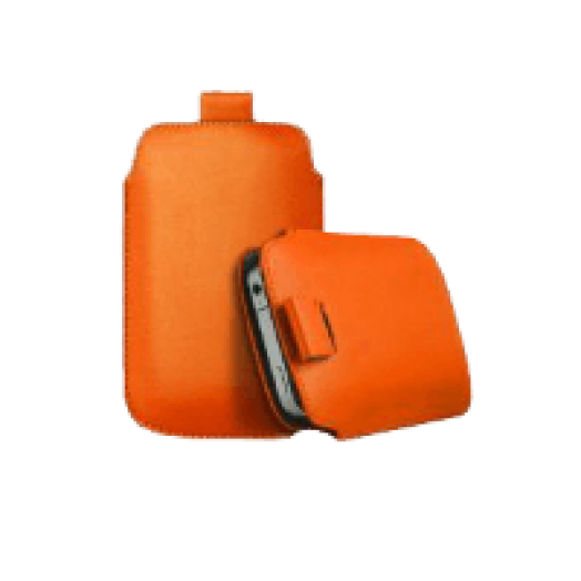 Galaxy S4 méretű slim narancs bőrtok