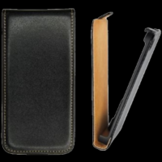 Xperia T2 fekete flip bőr tok
