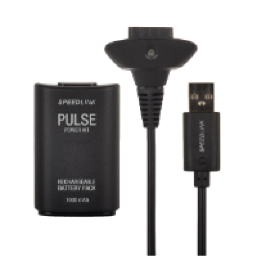 Xbox 360 PULSE akku és töltő kit fekete