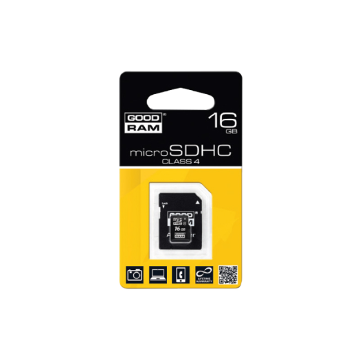 GOODRAM Micro SDHC 16GB Class 4 + adapterrel