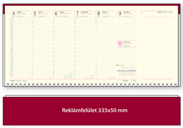 TopTimer asztali naptár C050 jegyzettömbös sárga papíros