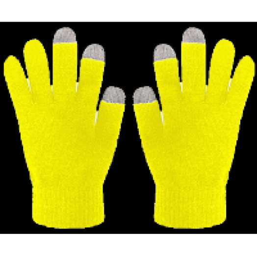 Érintőképernyős készülékhez sárga kesztyű