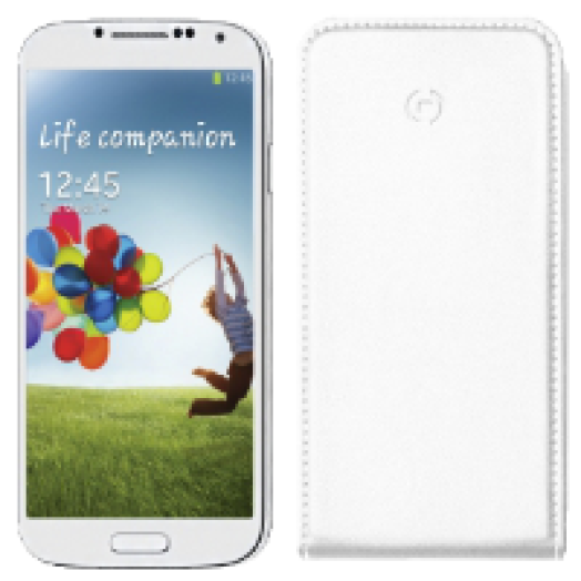 Samsung Galaxy S4 fehér mágneses flip bőr tok