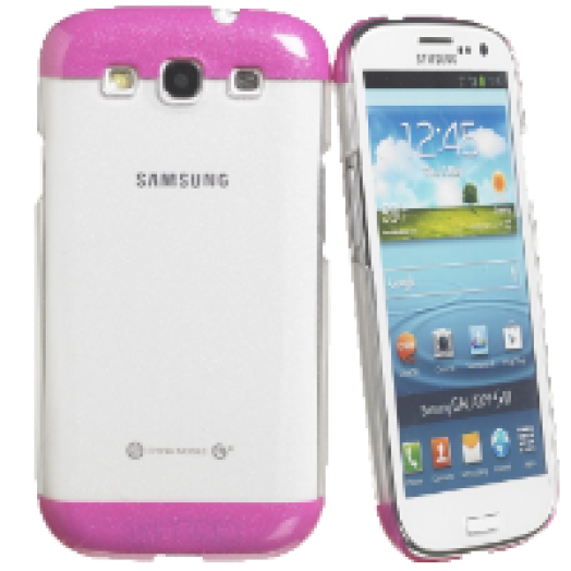 Samsung Galaxy S3 csillámos pink műanyag hátlap