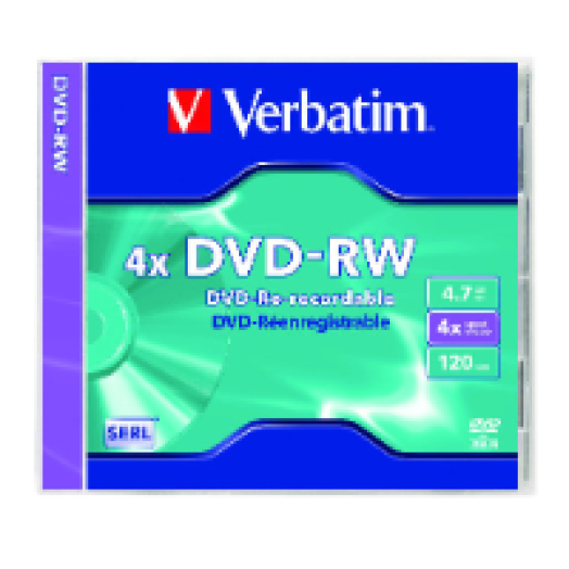 DVD-RW újraírható lemez 4,7 GB 4x, normál tokban, SERL