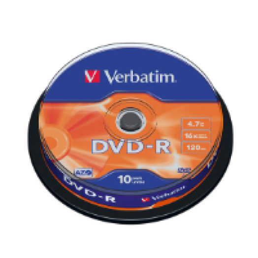 DVD-R lemez 4,7 GB 16x, 10db hengeren AZO