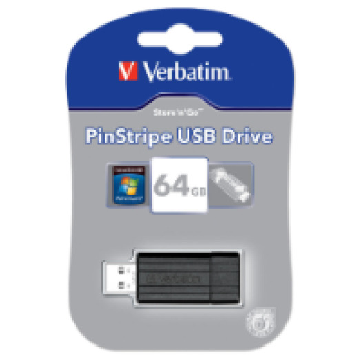 Pinstripe 64GB USB 2.0 pendrive fekete