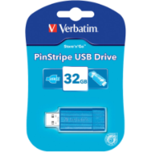 Pin Stripe 32 GB USB 2.0 pendrive karibikék