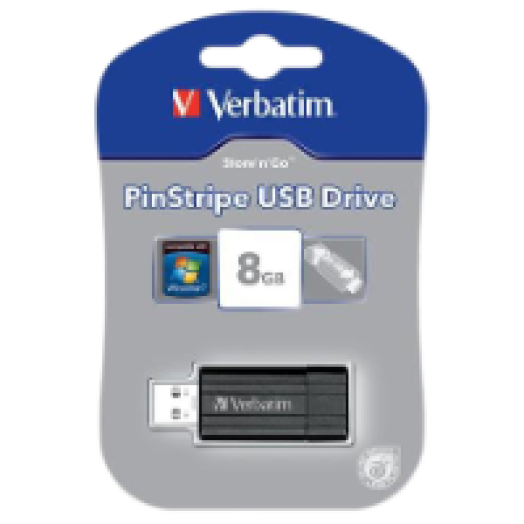 Pinstripe 8GB USB 2.0 pendrive fekete