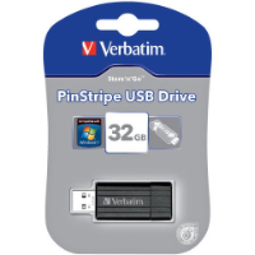 Pinstripe 32GB USB 2.0 pendrive fekete