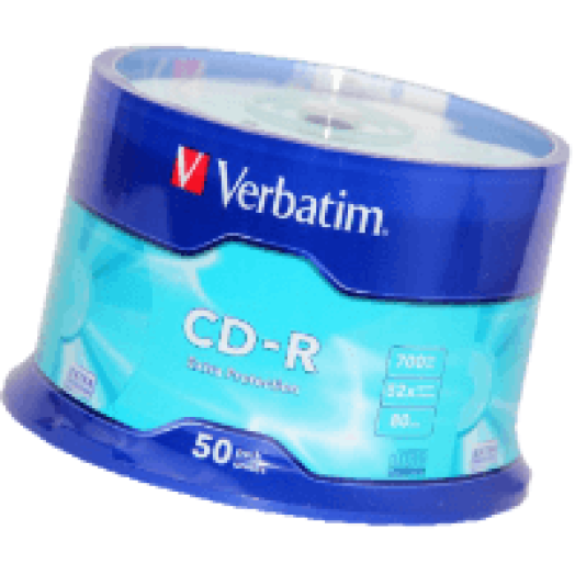 CD-R 700 MB, 80min, 52x, 50 db, hengeren (DataLife)