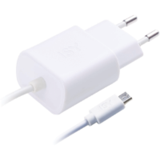 ISY IWC 3000 Micros USB fali töltő kábellel, fehér