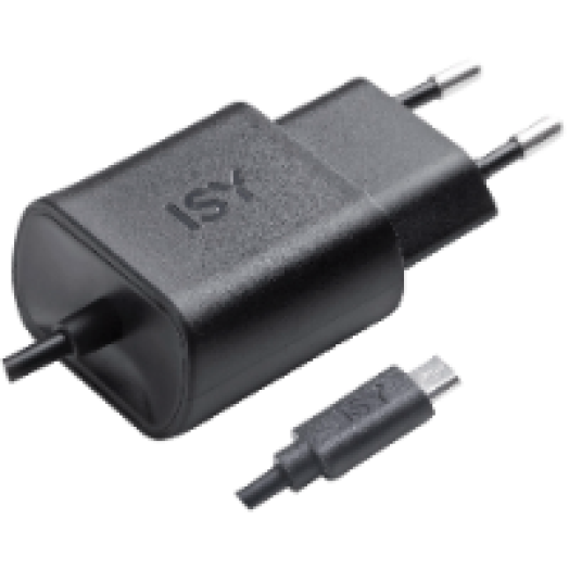 ISY IWC 3000 Micros USB fali töltő kábellel, fekete