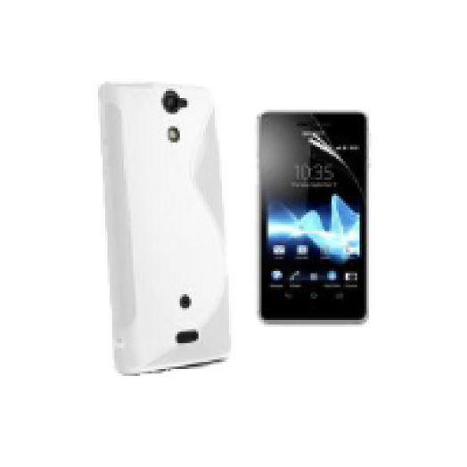 Sony Xperia T2 Tpus átlátszó-fehér szilikon hátlap