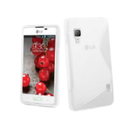 LG L90 Tpus átlátszó-fehér szilikon hátlap