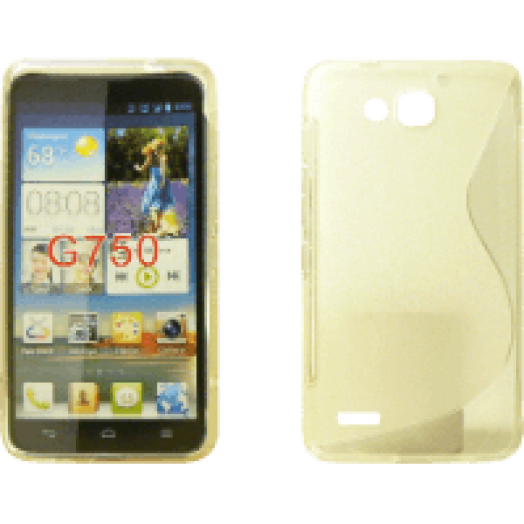 Huawei G750 Tpus átlátszó-fehér szilikon hátlap