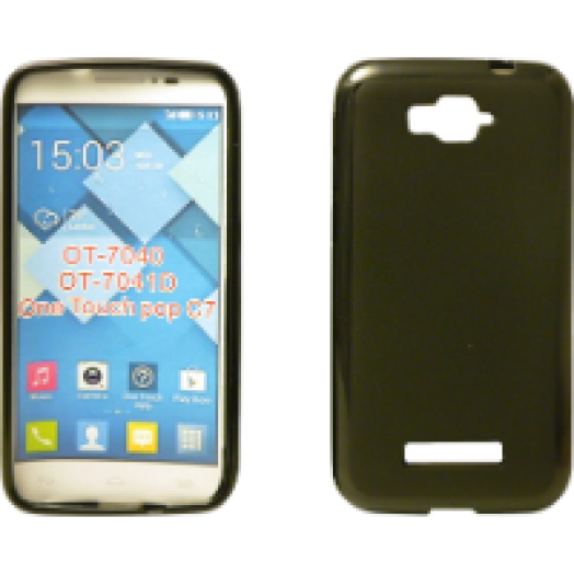 Alcatel Pop C7 fekete vékony szilikon hátlap