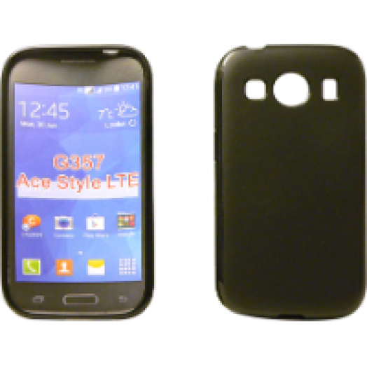 Galaxy Ace 4 fekete vékony szilikon hátlap