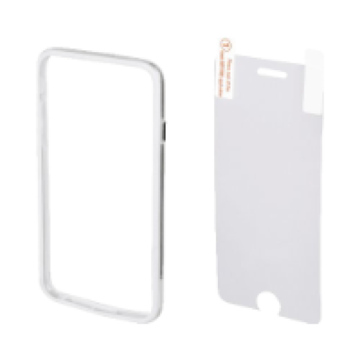iPhone 6 képernyővédő fólia + fehér műanyag tok