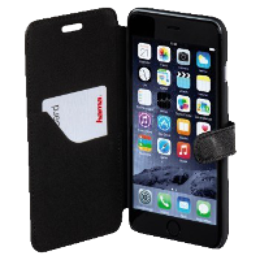 iPhone 6 Plus fekete bőr tok