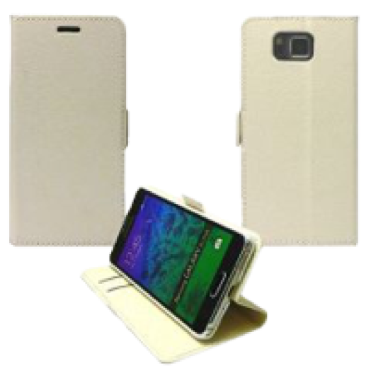 Samsung Grand Prime fehér flip oldalra nyíló tok