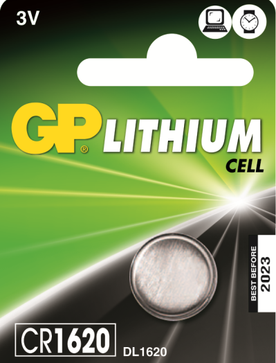 GP CR1620 lítium gombelem, 1db 5-ös téphető levél blisteren