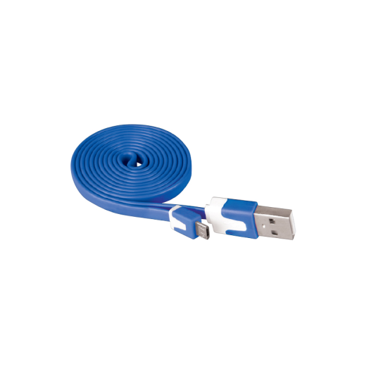 Emos okostelefon lapos kábel USB 2.0 A -USB microB,1m,kék