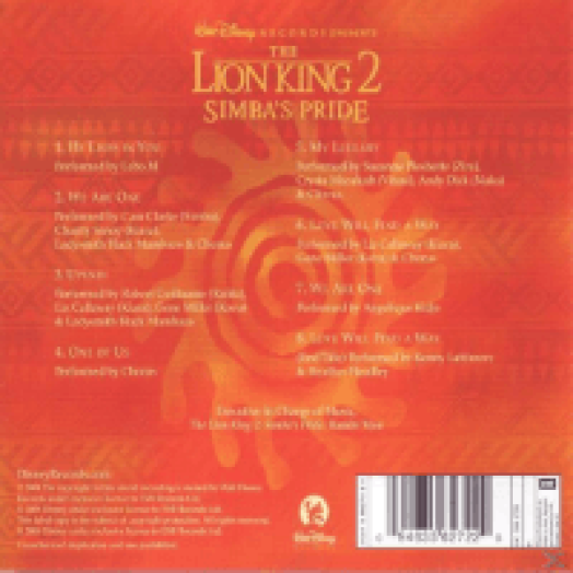 The Lion King 2  Simbas Pride (Az oroszlánkirály 2.  Szimba büszkesége) CD
