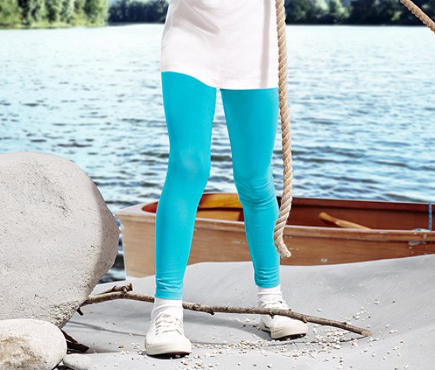 2 lányka leggings szettben, sötétkék/türkiz