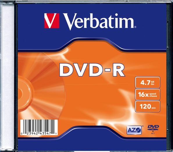 Verbatim Azo DVD-R lemez 4,7GB, 16x, vékony tokos