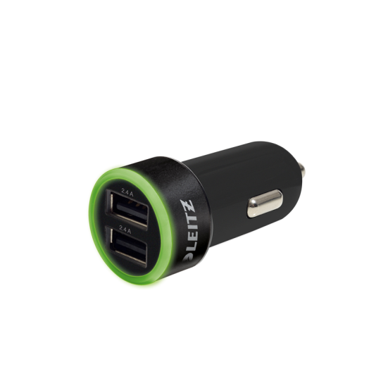 Leitz Complete univerzális USB autós dupla adapter,fekete