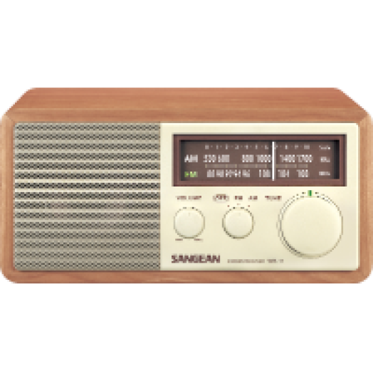 WR-11 WAL FM / AM klasszikus fa dobozos asztali rádió (dió)