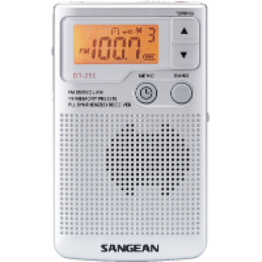 DT-250 AM / FM sztereó digitális szintézeres zsebrádió hangszóróval