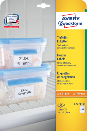 AVERY fagyasztócímke 25 lap