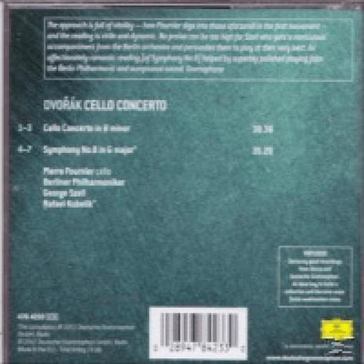 Dvorák - Cello Concerto Symphonie No.8 CD