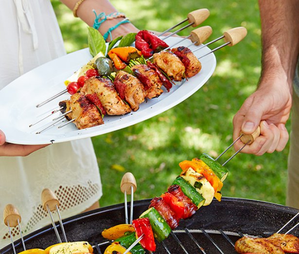 4 kétágú grillnyárs szettben