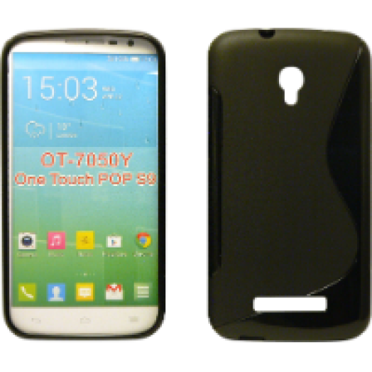 Alcatel Pop S9 Tpus fekete szilikon hátlap