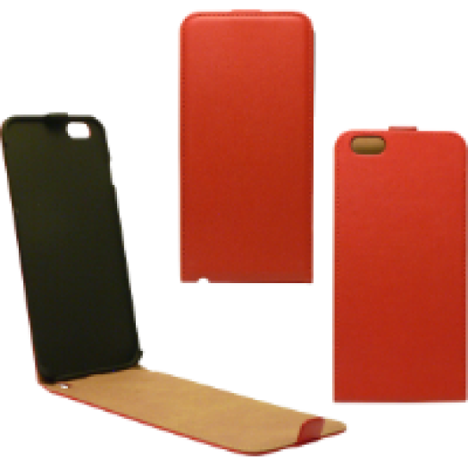 iPhone 6 Plus piros flip bőr tok
