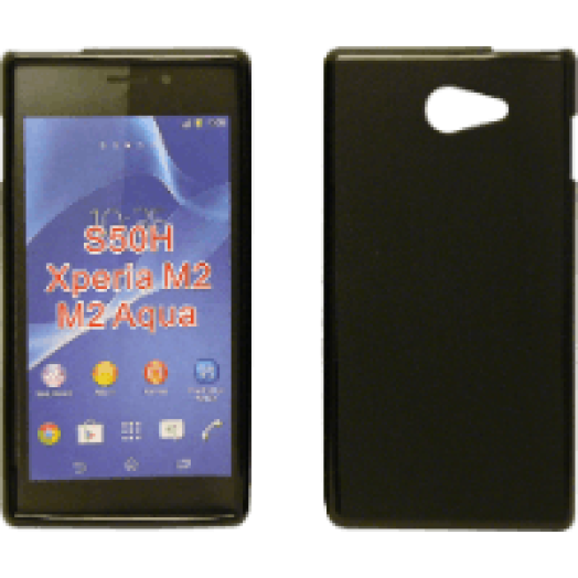 Sony Xperia M2 Aqua fekete vékony szilikon hátlap