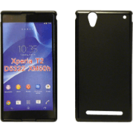 Sony Xperia T2 vékony szilikon hátlap, fekete